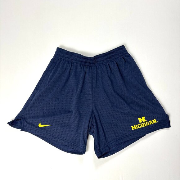 University Of Michigan Nike Dri Fit Mens Mesh Shorts 6" Blue Sz XL Swoosh UM - Picture 1 of 8